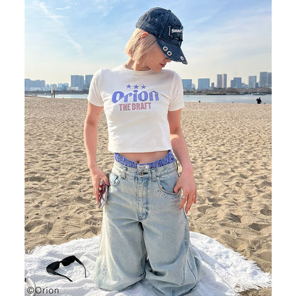 【Orion × SPIRALGIRL スパイラルガール】 ラインストーンちびTシャツ （ホワイト）