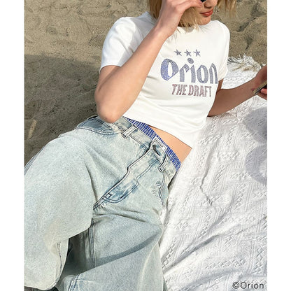 【Orion × SPIRALGIRL スパイラルガール】 ラインストーンちびTシャツ （ホワイト）