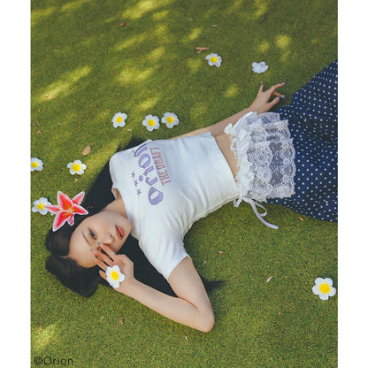 【Orion × SPIRALGIRL スパイラルガール】 ラインストーンちびTシャツ （ホワイト）