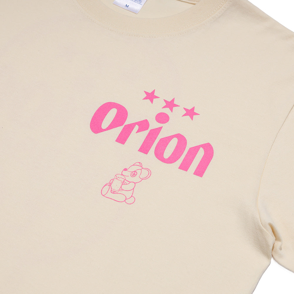 ORION×BOKU WA KUMA  コラボ Orion THE DRAFT KUMA Tシャツ （アイボリー×キャンディーピンク）