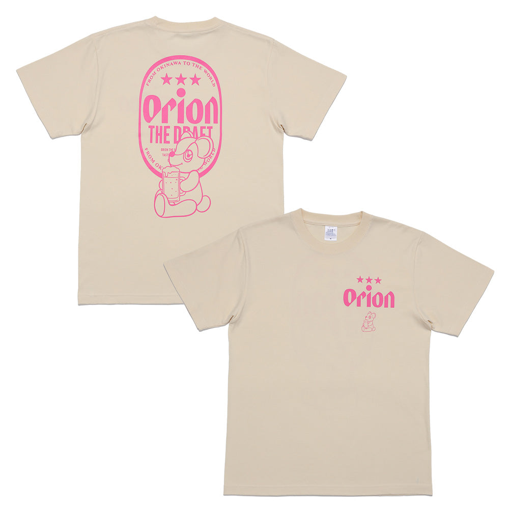 ORION×BOKU WA KUMA  コラボ Orion THE DRAFT KUMA Tシャツ （アイボリー×キャンディーピンク）