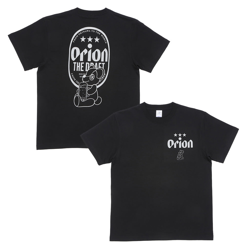 ORION×BOKU WA KUMA コラボ Orion THE DRAFT KUMA Tシャツ （ブラック×シルバー）