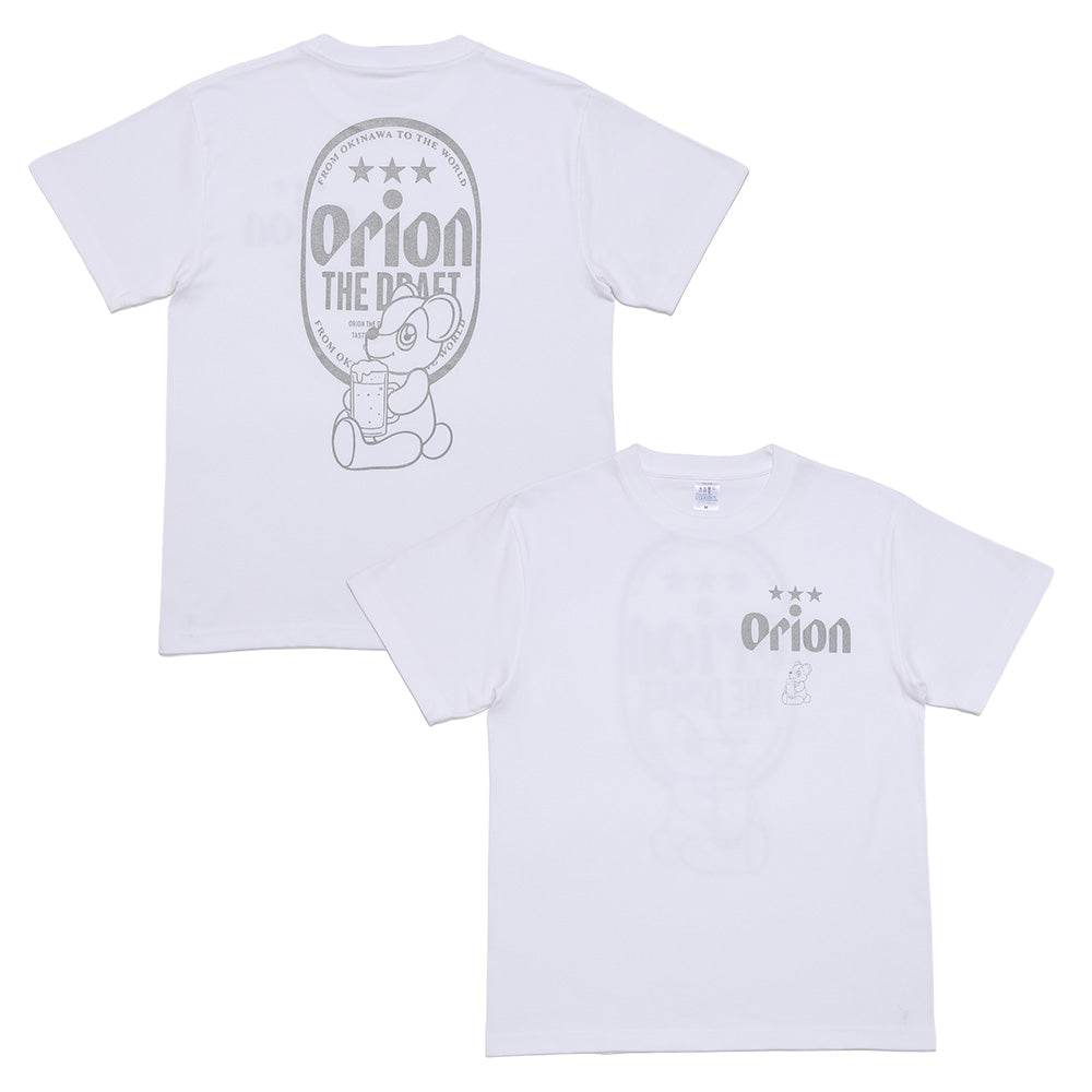 ORION×BOKU WA KUMA  コラボ Orion THE DRAFT KUMA Tシャツ (ホワイト×シルバー）