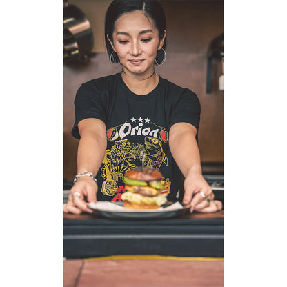 タイガー＆シャーク乾杯Tシャツ 【ORION×NAVY APPAREL】（カラー：ブラック）