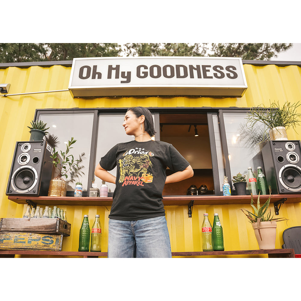 タイガー＆シャーク乾杯Tシャツ 【ORION×NAVY APPAREL】（カラー：ブラック）