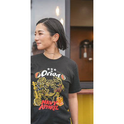 タイガー＆シャーク乾杯Tシャツ 【ORION×NAVY APPAREL】（カラー：ブラック）