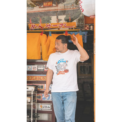 タイガー＆シャーク乾杯Tシャツ 【ORION×NAVY APPAREL】（カラー：ホワイト）