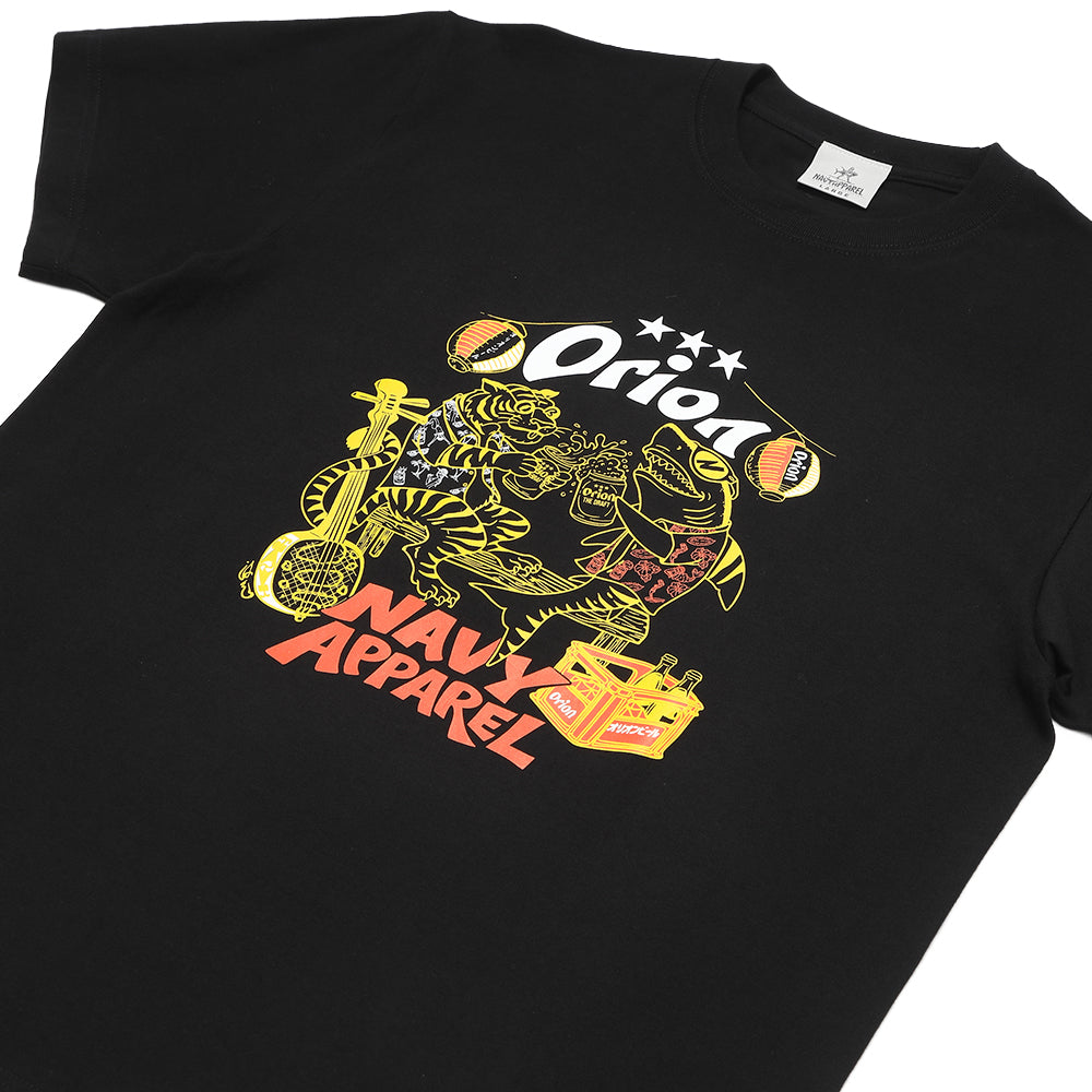 タイガー＆シャーク乾杯Tシャツ 【ORION×NAVY APPAREL】（カラー：ブラック）