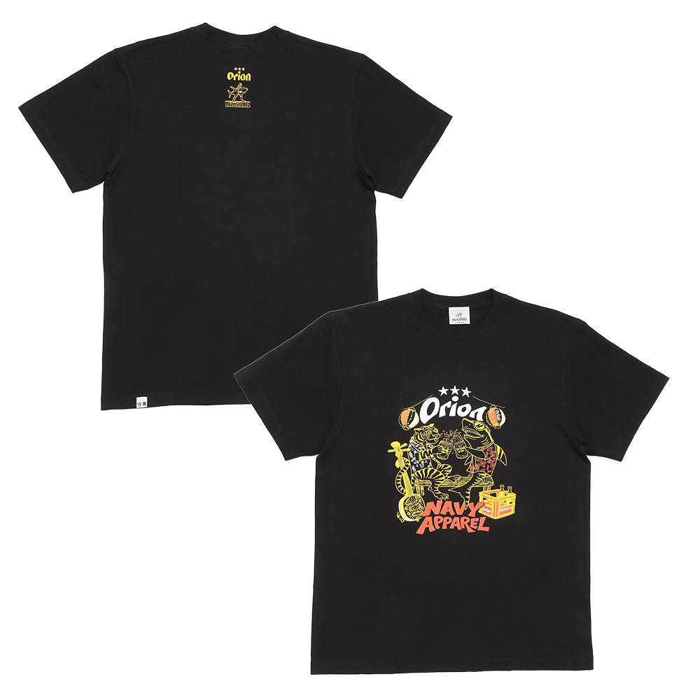 タイガー＆シャーク乾杯Tシャツ 【ORION×NAVY APPAREL】（カラー：ブラック）