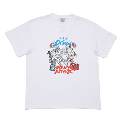 タイガー＆シャーク乾杯Tシャツ 【ORION×NAVY APPAREL】（カラー：ホワイト）
