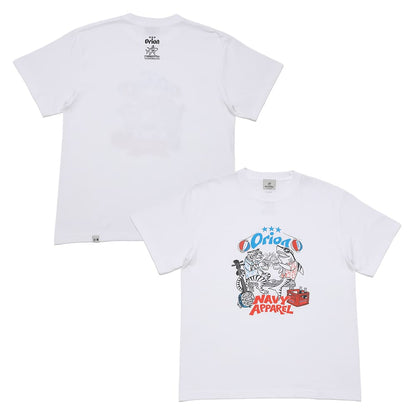 タイガー＆シャーク乾杯Tシャツ 【ORION×NAVY APPAREL】（カラー：ホワイト）