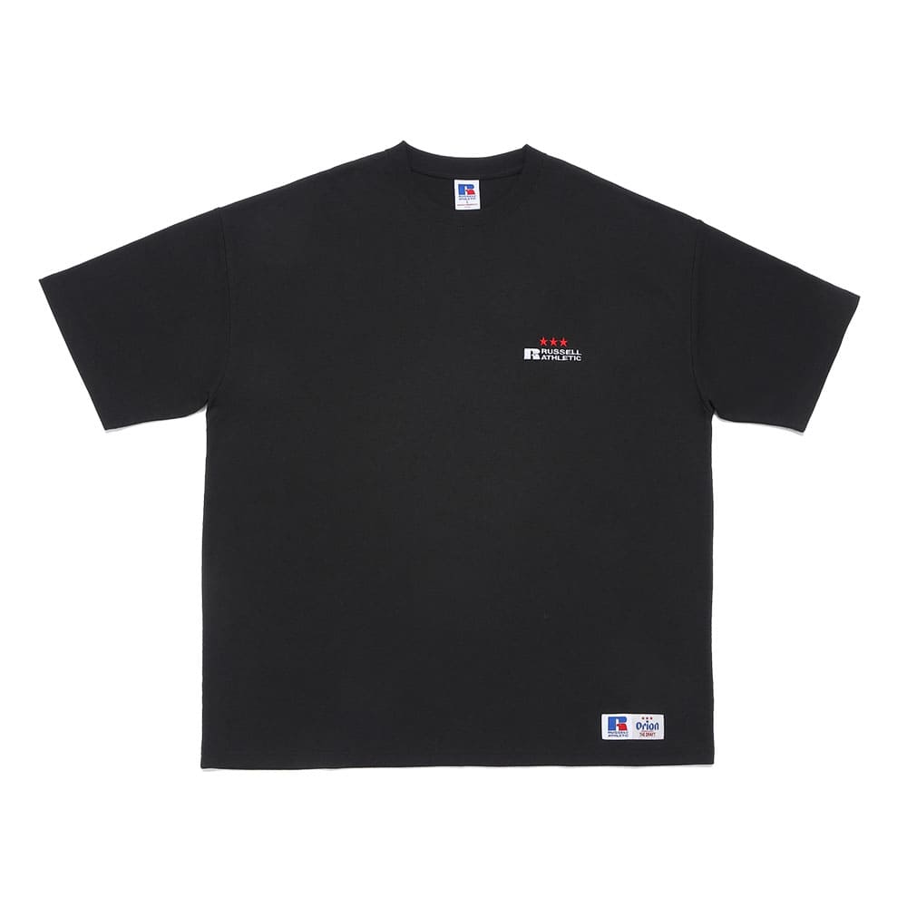 Orion×russellビッグロゴTシャツ（ブラック）