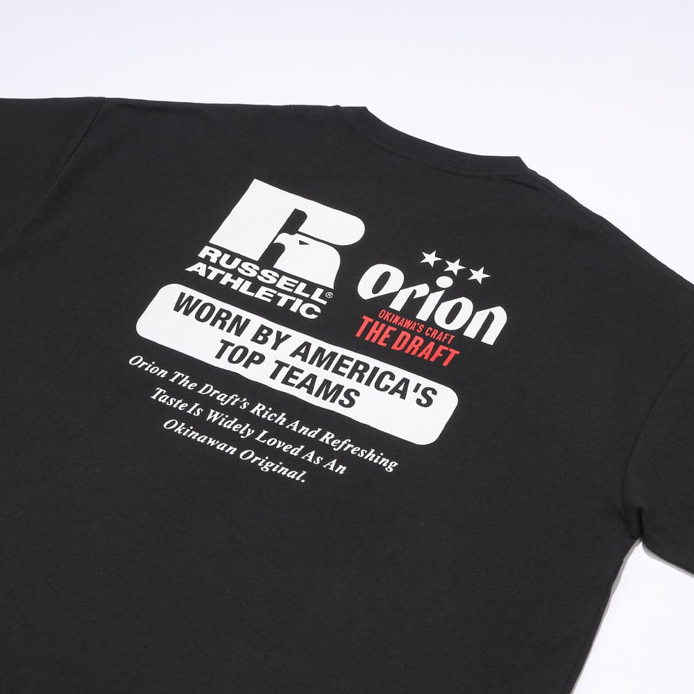 Orion×russellビッグロゴTシャツ（ブラック）