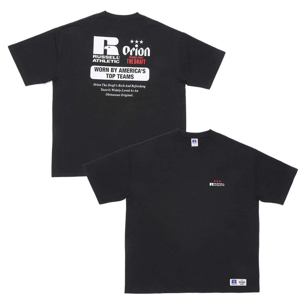 Orion×russellビッグロゴTシャツ（ブラック）
