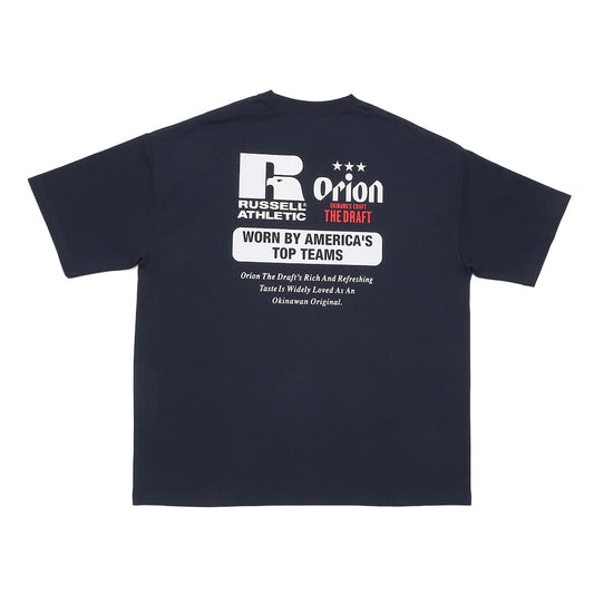 Orion×russellビッグロゴTシャツ（ネイビー）