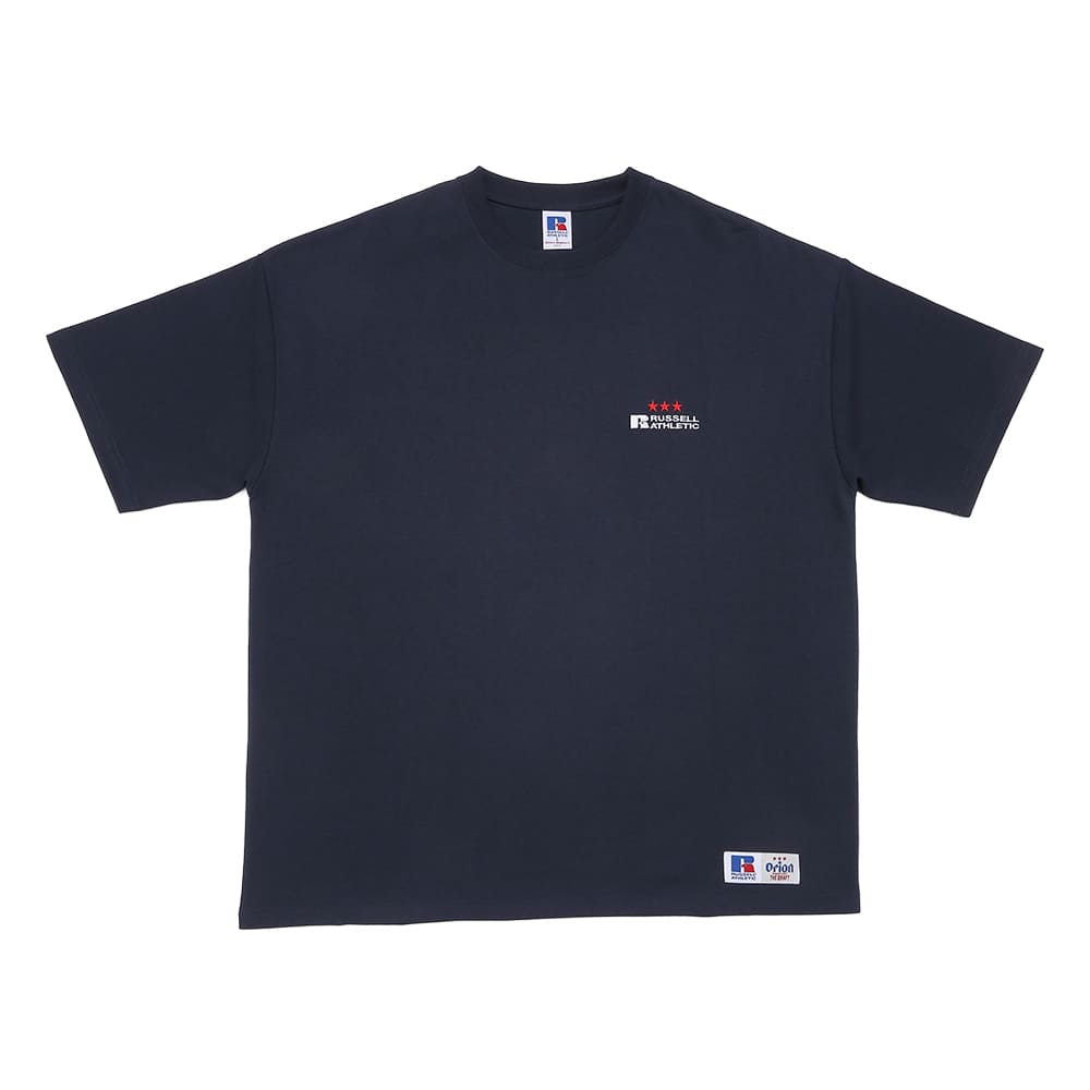 Orion×russellビッグロゴTシャツ（ネイビー）