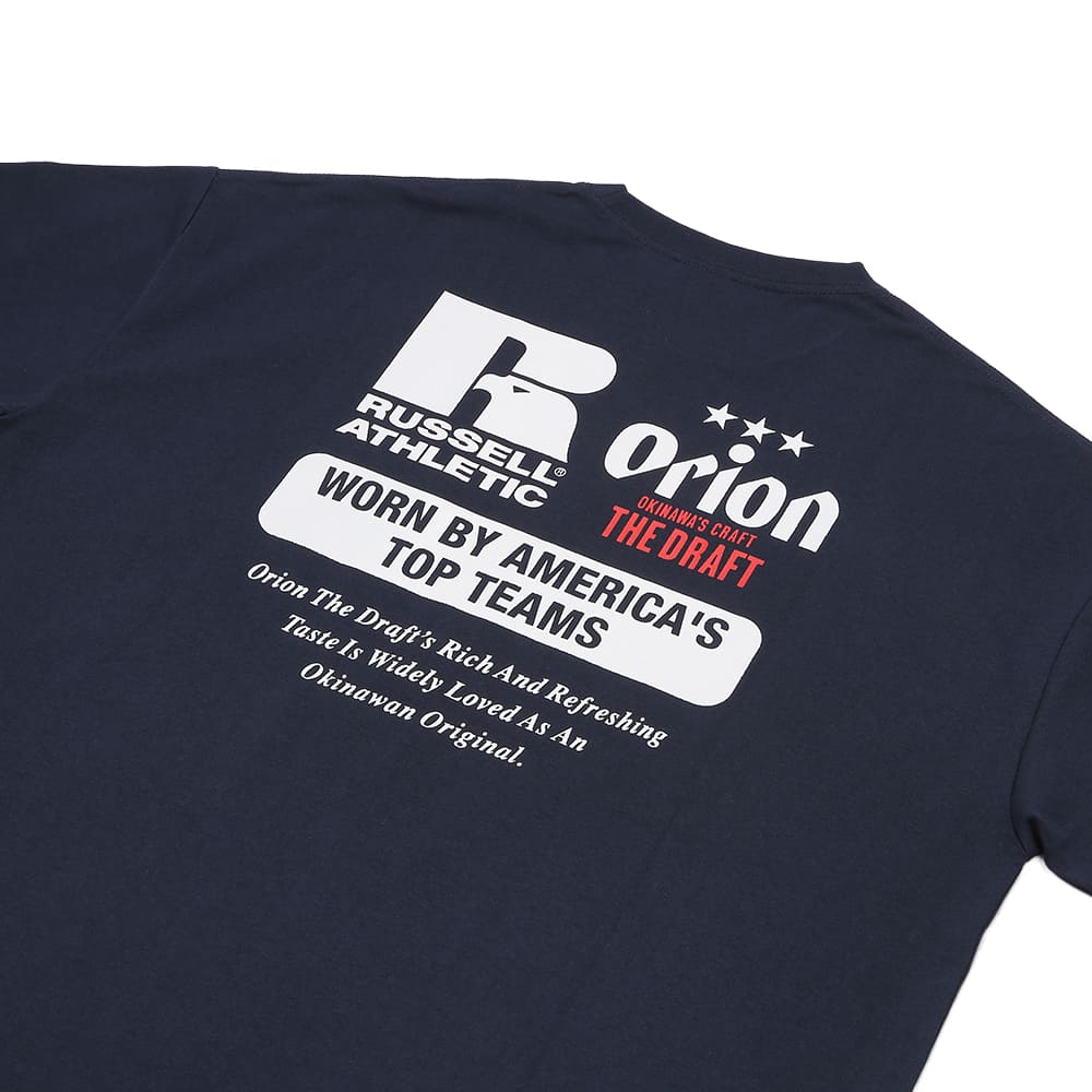 Orion×russellビッグロゴTシャツ（ネイビー）