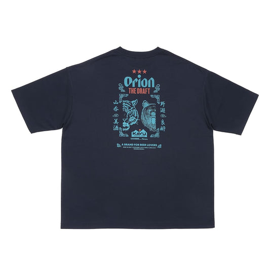 【オリオン別注カラー】FREAK'S STORE×KAVU×ORION  ビッグシルエット アニマルバックプリント クルーネック Tシャツ TIGER＆BEAR （カラー：ネイビー）