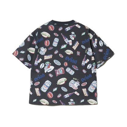 【Duckster × ORION】RELAXED FIT S/STEE（総柄） Tシャツ （カラー：ブラック）