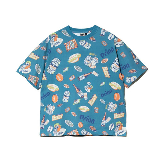 【Duckster × ORION】RELAXED FIT S/STEE（総柄） Tシャツ （カラー：グリーン）