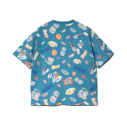 【Duckster × ORION】RELAXED FIT S/STEE（総柄） Tシャツ （カラー：グリーン）