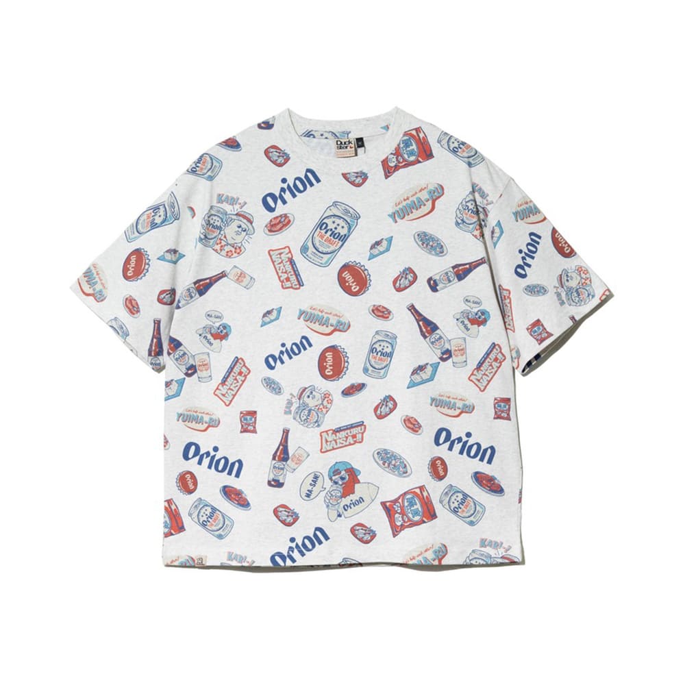 【Duckster × ORION】RELAXED FIT S/STEE（総柄） Tシャツ （カラー：ホワイト）