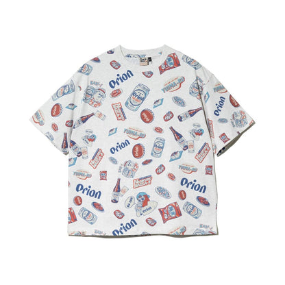 【Duckster × ORION】RELAXED FIT S/STEE（総柄） Tシャツ （カラー：ホワイト）