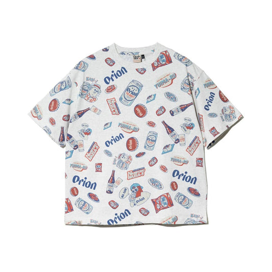 【Duckster × ORION】RELAXED FIT S/STEE（総柄） Tシャツ （カラー：ホワイト）