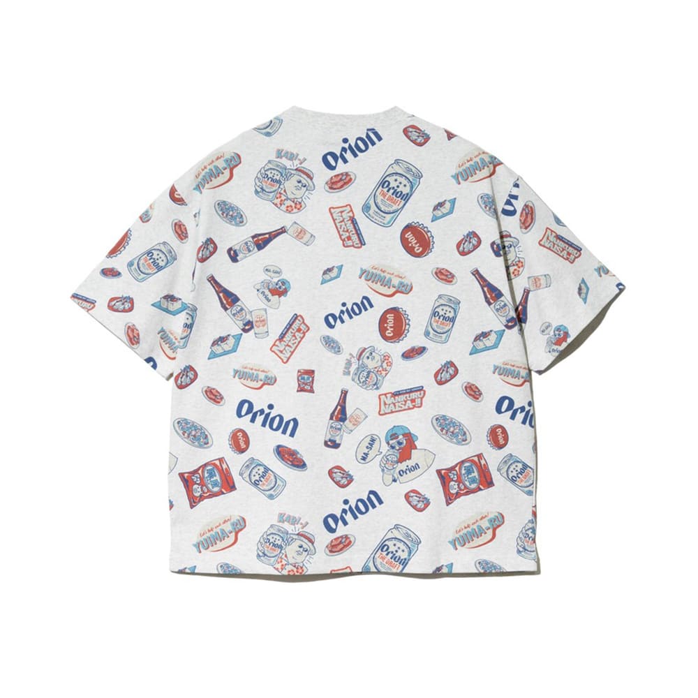 【Duckster × ORION】RELAXED FIT S/STEE（総柄） Tシャツ （カラー：ホワイト）