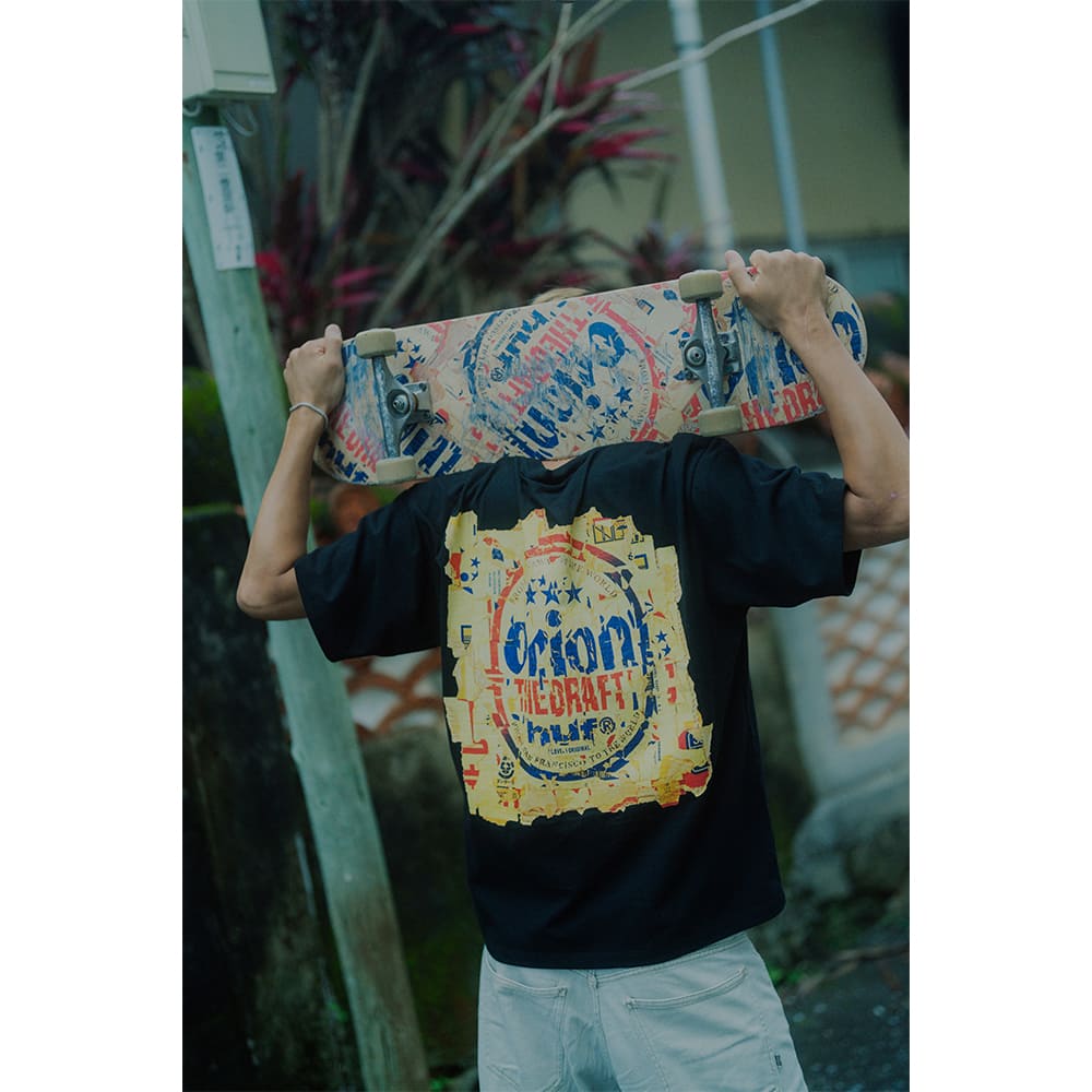 HUF X ORION DRAFT S/S TEE　BLACK