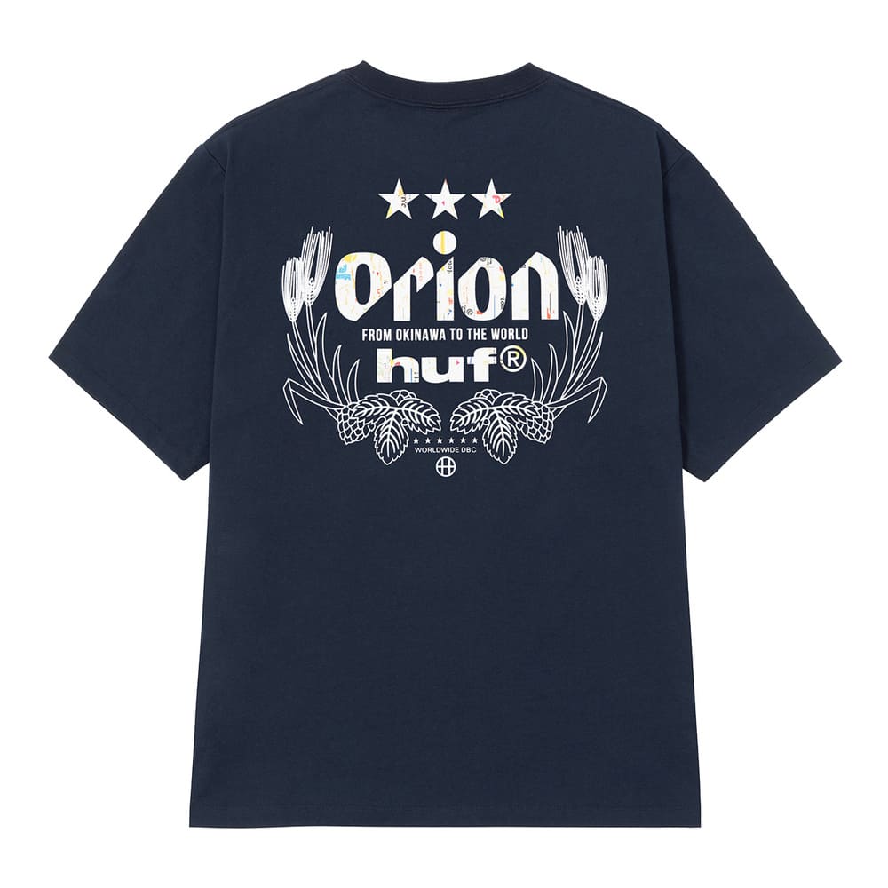 HUF X ORION WORLDWIDE S/S TEE　NAVY