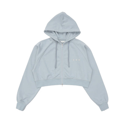 ORION×Ungridショートジップパーカー(スカイブルー）