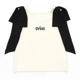 ORION×MERCURYDUOショルダーリボンフロントロゴニット（ホワイト）