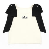 ORION×MERCURYDUOショルダーリボンフロントロゴニット（ホワイト）