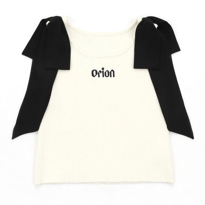 ORION×MERCURYDUOショルダーリボンフロントロゴニット（ホワイト）