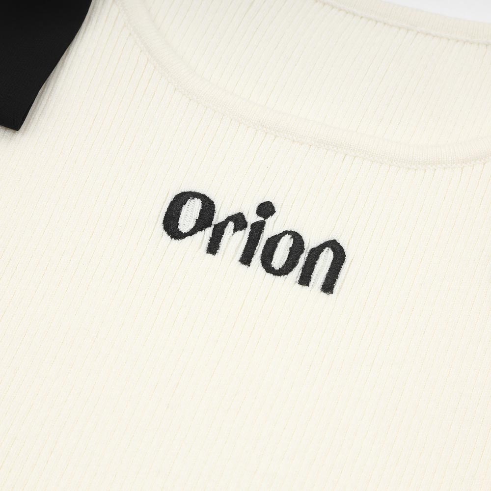 ORION×MERCURYDUOショルダーリボンフロントロゴニット（ホワイト）