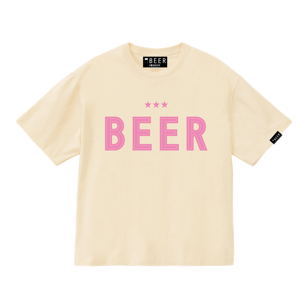 BEERロゴTシャツ　ライトベージュ