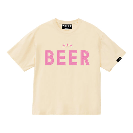 BEERロゴTシャツ　ライトベージュ