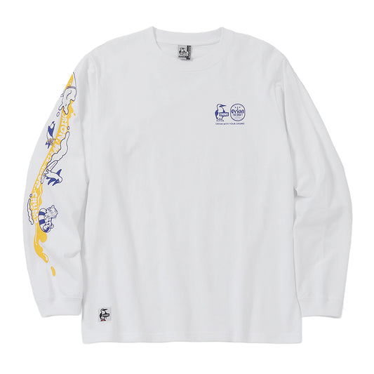 【ORION×CHUMSコラボ26FW】カンパイSurf Long Sleeve T-shirt　WHITE