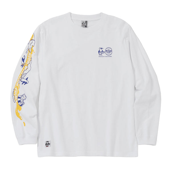 【ORION×CHUMSコラボ26FW】カンパイSurf Long Sleeve T-shirt　WHITE
