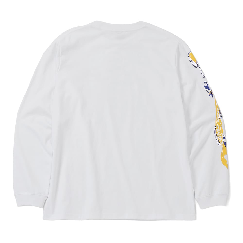 【ORION×CHUMSコラボ26FW】カンパイSurf Long Sleeve T-shirt　WHITE