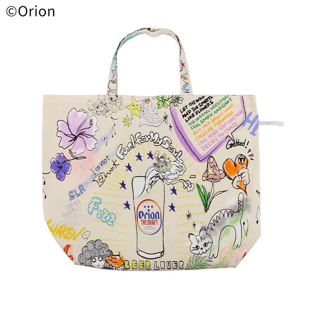 【ORION×ScoLar】総柄トートバッグ ベージュ（缶柄）