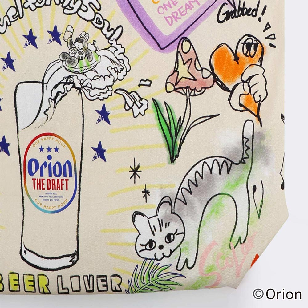 【ORION×ScoLar】総柄トートバッグ ベージュ（缶柄）