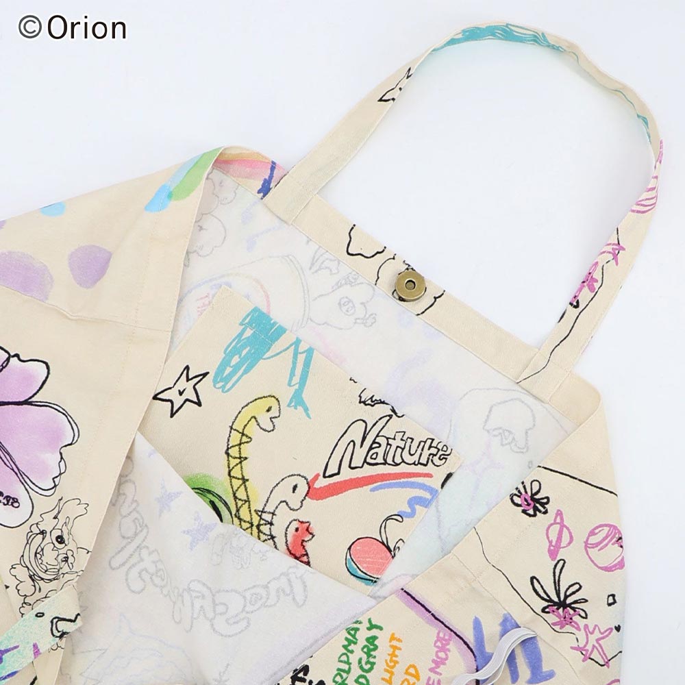 【ORION×ScoLar】総柄トートバッグ ベージュ（缶柄）