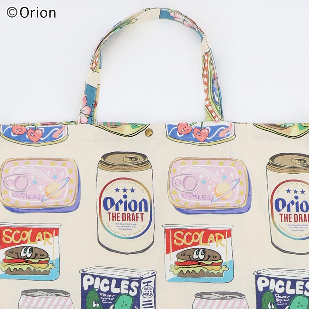 【ORION×ScoLar】総柄トートバッグ アイボリー（缶柄）