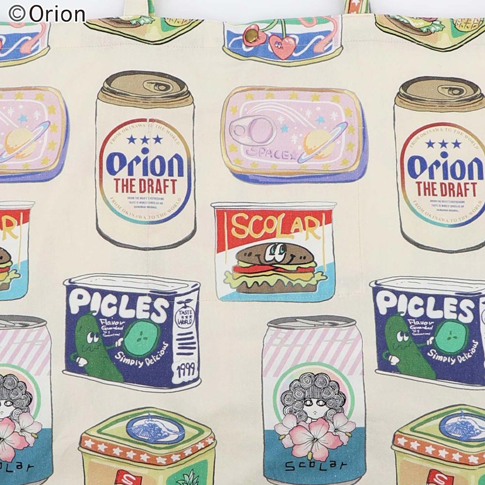 【ORION×ScoLar】総柄トートバッグ アイボリー（缶柄）