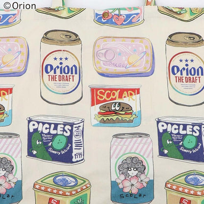 【ORION×ScoLar】総柄トートバッグ アイボリー（缶柄）