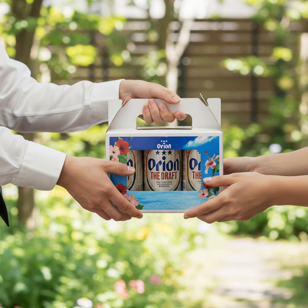 オリオン(ビールケース) オリオンビール オリジナル手提げ箱（3缶入用 / 6缶入用）｜おすそ分け