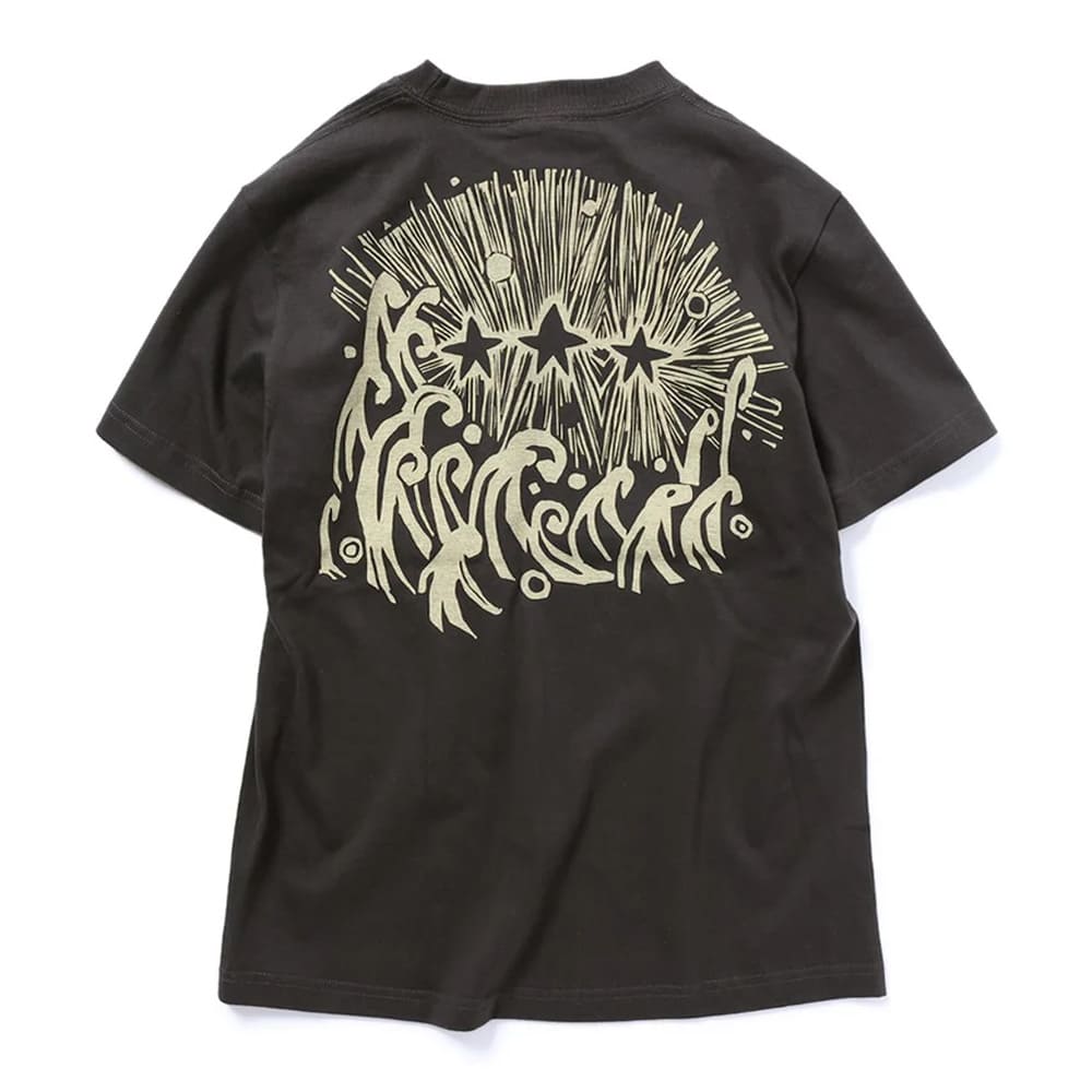 沖縄クリエイターコラボTシャツ：黄金三星（クガニミチブシ）ブラック