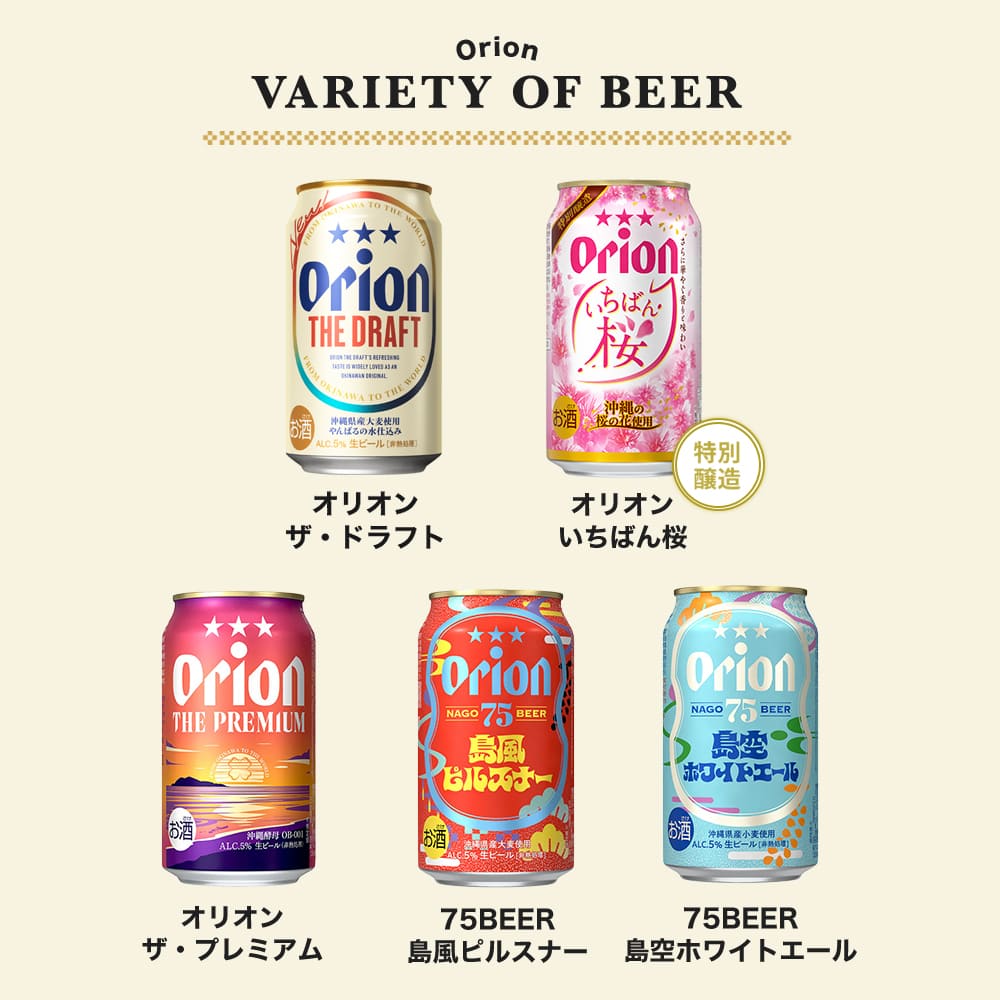 オリオンビール5缶 ＆ ザ・プレミアム専用ミニグラス付きギフト（島風